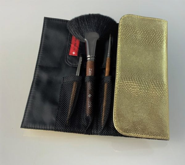 6pc "Tobago" Brush Set with Gold Case