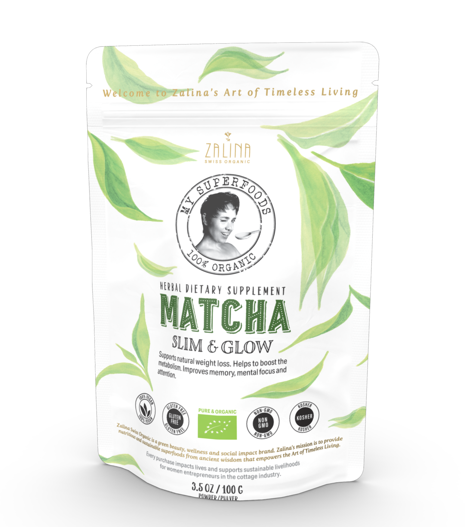 Organic MATCHA Japanese Tea -  Slim and Glow 100G, Vegan