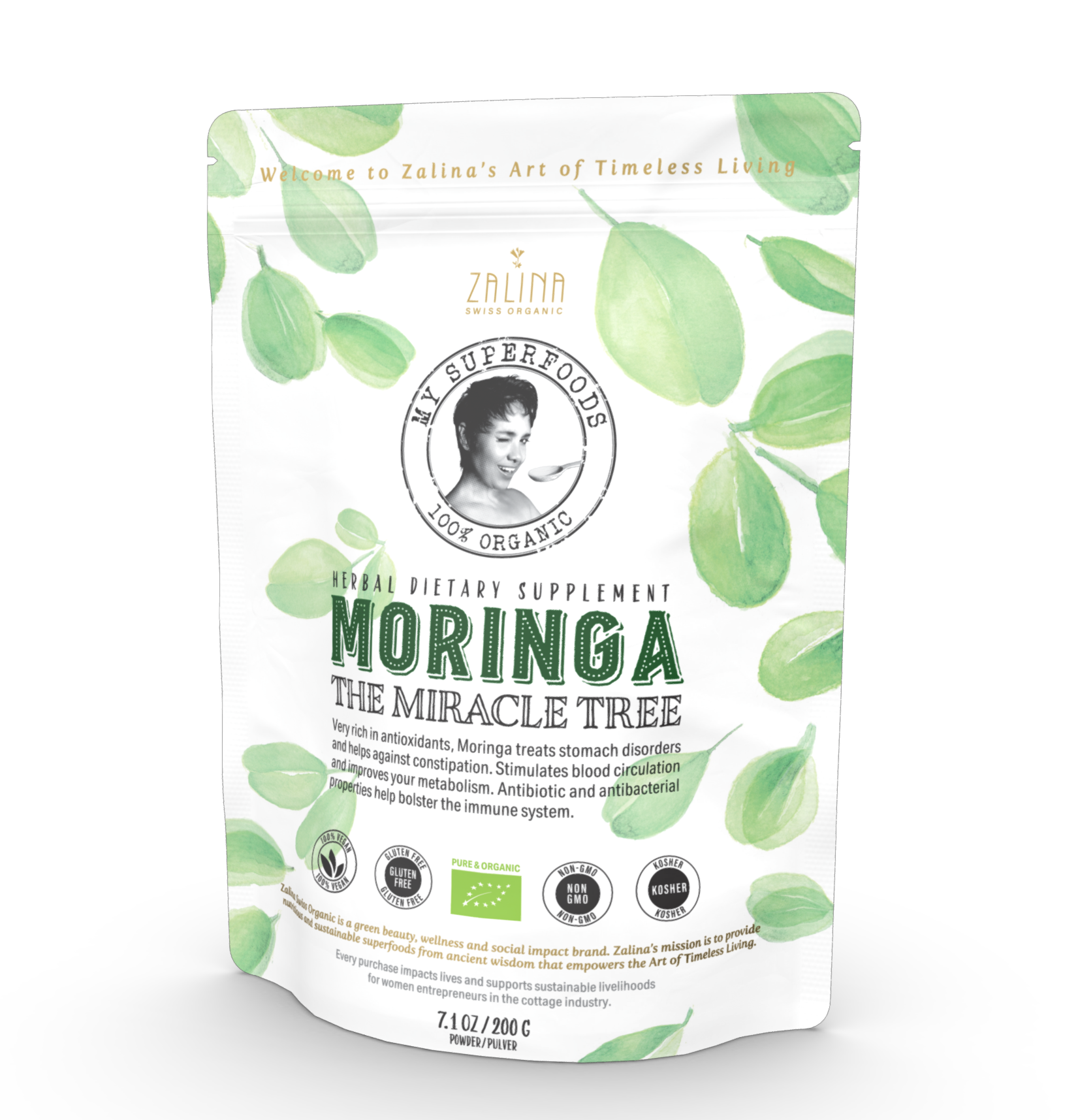 Organic Moringa Ayurvedic - The Miracle Tree 200g, Vegan