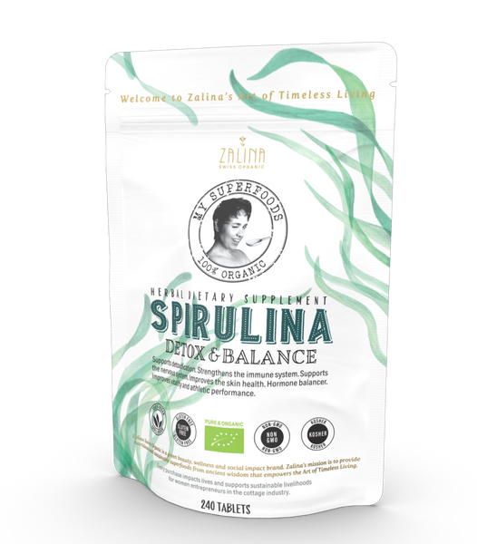 Organic Spirulina - Cleanse and Balance 240 Tablets, Vegan